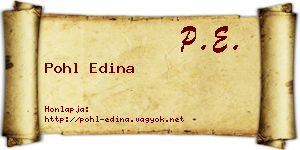 Pohl Edina névjegykártya
