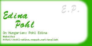 edina pohl business card